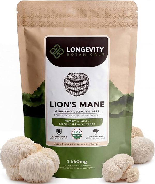 Organic Lion's Mane Mushroom Powder, 100g